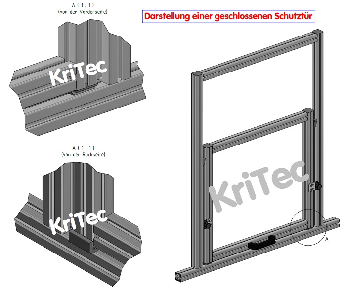 KriTec Anschlagwinkel 8 PA mit Befestigungssatz