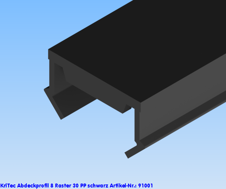 KriTec Abdeckprofil 8 Raster 30 PP schwarz