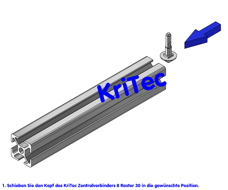 KriTec Zentralverbinder 8 Raster 30 einschiebbar