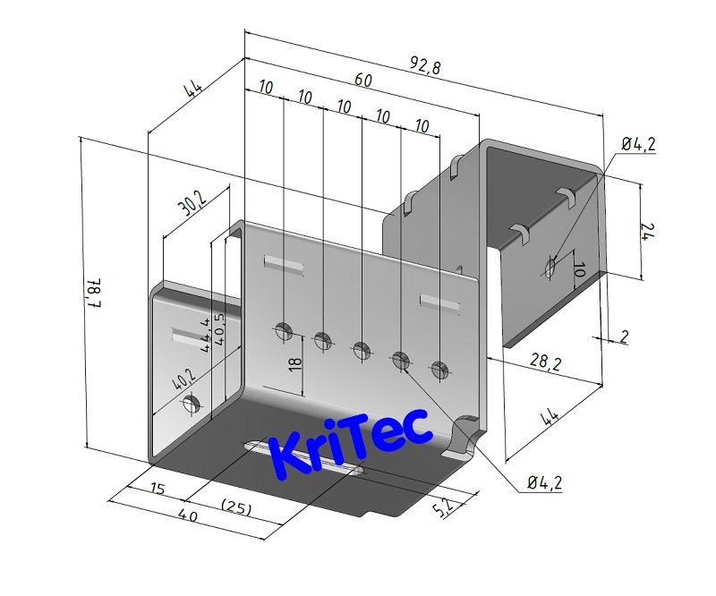 KriTec Einhängehalter mit Anschlag Al D28