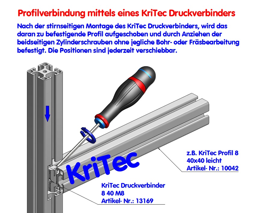 KriTec Druckverbinder 8 40 M8, beidseitig