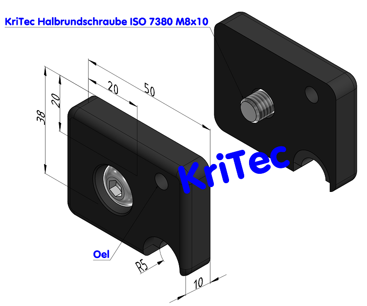 KriTec Abstreif- und Schmiersystem 8 D10, schwarz