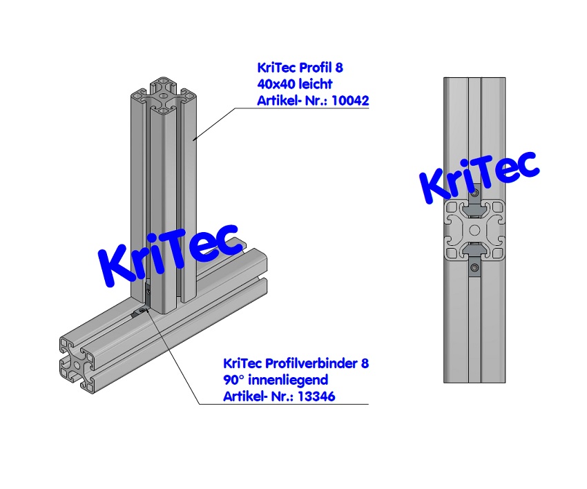 KriTec Profilverbinder 8 90° innenliegend
