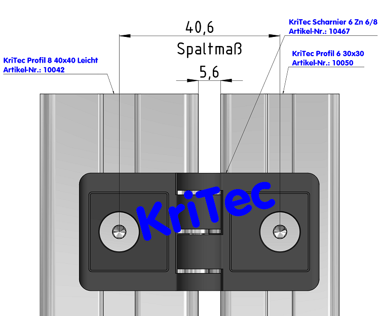 KriTec Scharnier 6 Zn 6/8