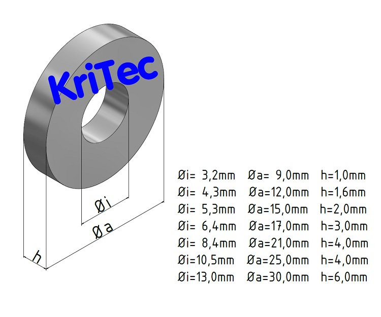 KriTec Unterlegscheiben Stahl verzinkt DIN 7349