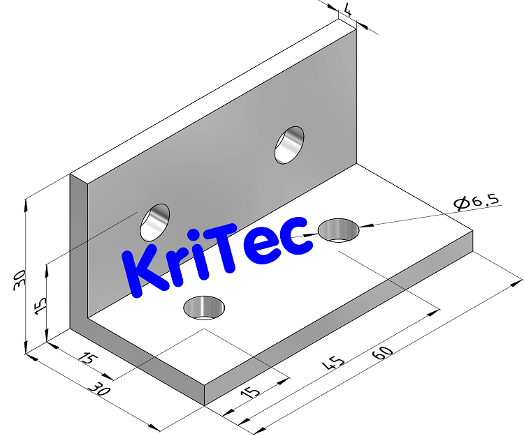 KriTec Aluminiumwinkel 6 30x30x60x4