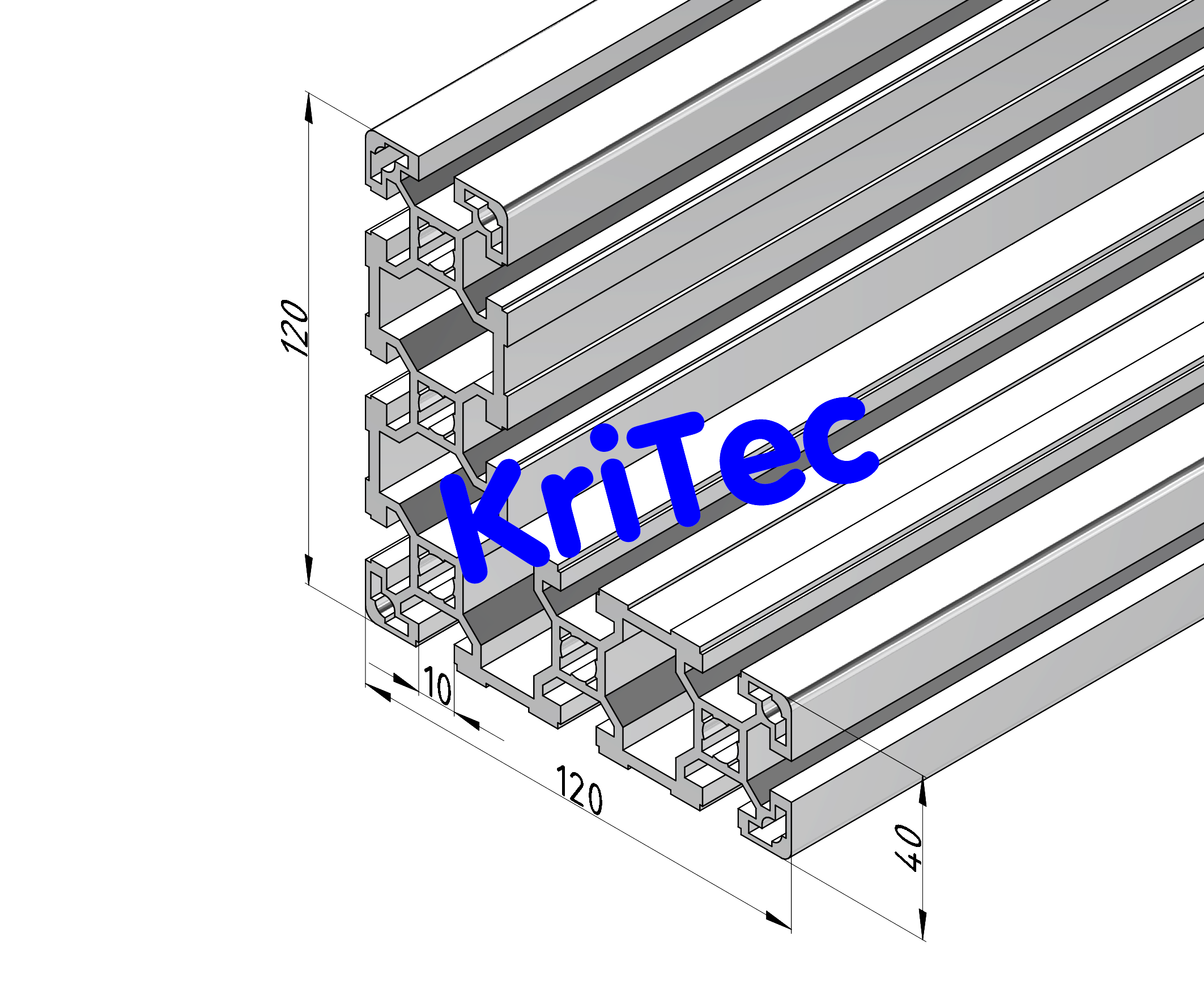 KriTec Profil 10 120x120x40 leicht
