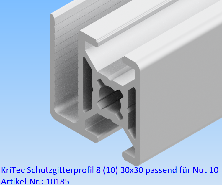 KriTec Schutzgitterprofil 8 (10) 30x30 passend für Nut 10