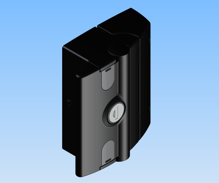 KriTec Fallenverschluss Maxi anschraubbar von vorne, schwarz