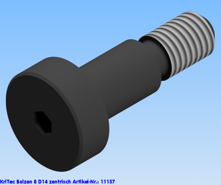 KriTec Bolzen 8 D14 zentrisch Stahl, schwarz