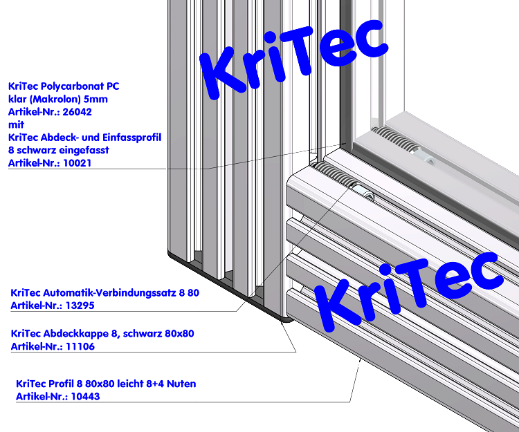 KriTec Profil 8 80x80 leicht 8+4 Nuten