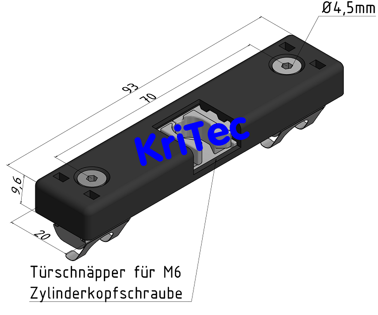 KriTec Türschnäpper 8 Raster 30 Zn mit Befestigungssatz