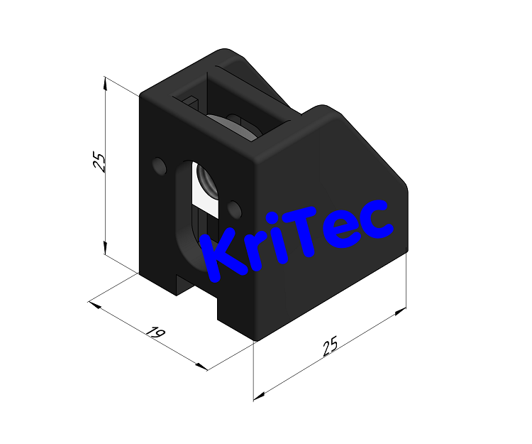 KriTec Befestigungsblock 8 anschraubbar, schwarz