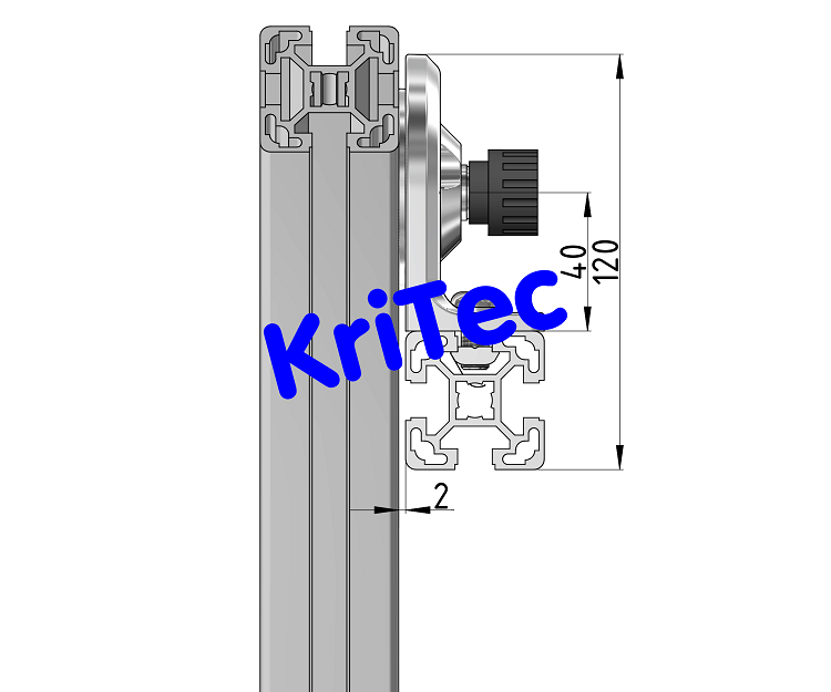 KriTec Winkelfeststellung 10 80x40 inkl. Befestigungssatz