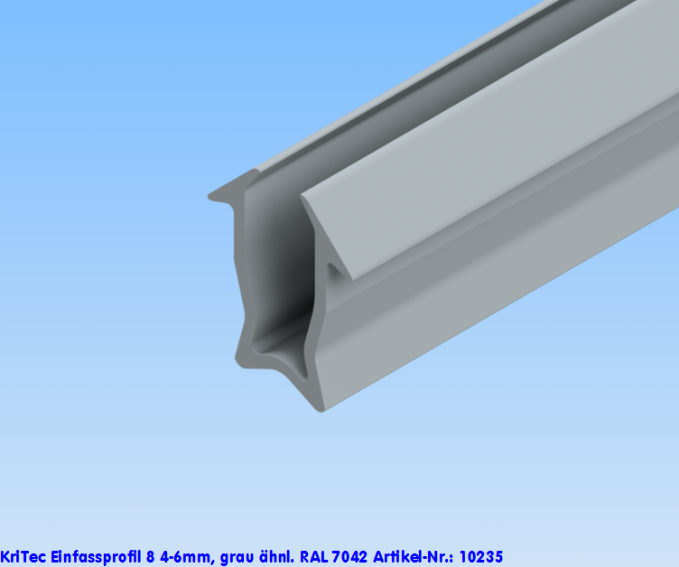 KriTec Einfassprofil 8 Raster 40, 4-6mm, grau ähnl. RAL 7042