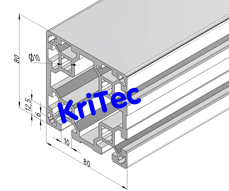 KriTec Profil 10 80x80 4N 90° leicht