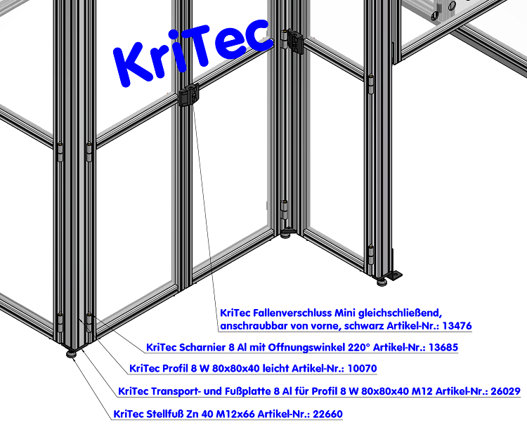 KriTec Winkelprofil 8 W80x80x40 leicht