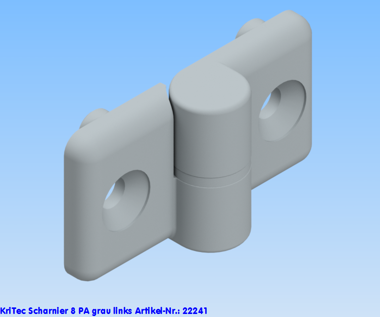 KriTec Scharnier 8 PA, links, grau