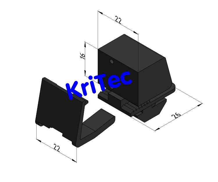KriTec Klemm-Multiblock 10 PA, schwarz