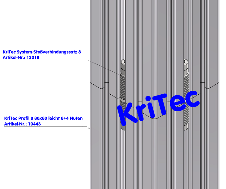 KriTec Profil 8 80x80 leicht 8+4 Nuten