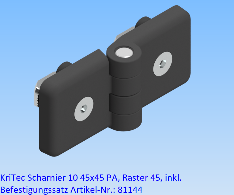 KriTec Scharnier 10 45x45 PA, Raster 45