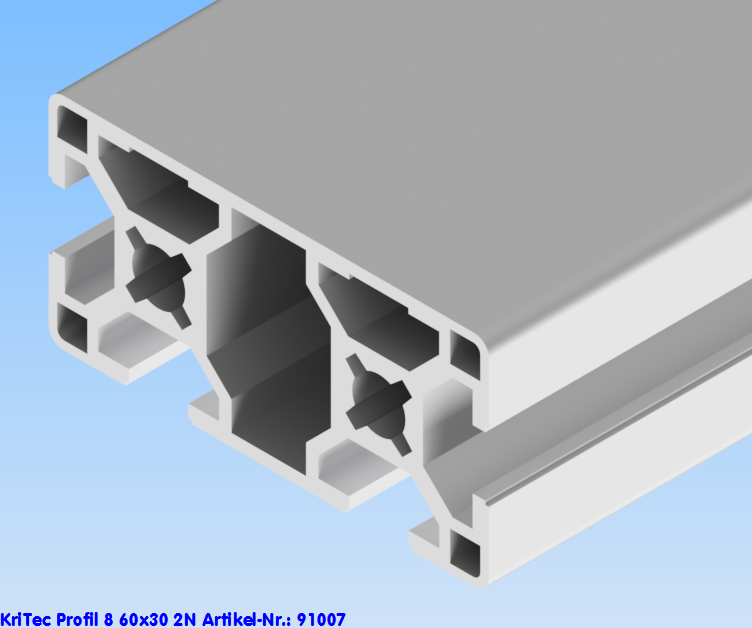 KriTec Profil 8 60x30 2N (2 Nuten geschlossen, 4 Nuten offen)