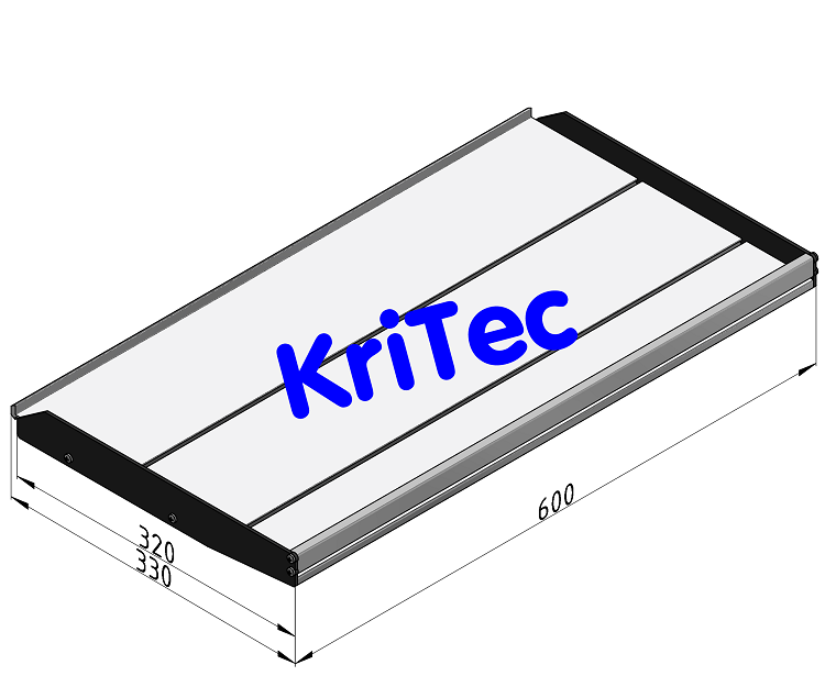 KriTec Regalboden 8 320-600 mit Bordkante St, schwarz