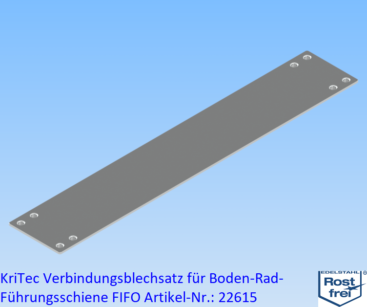 KriTec Verbindungsblechsatz für Boden-Rad-Führungsschiene FIFO