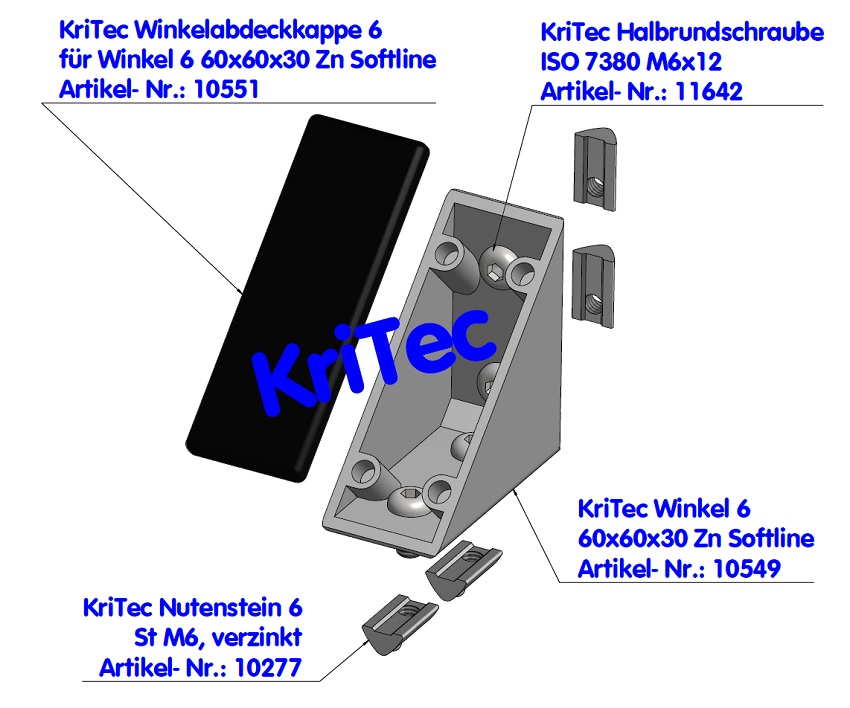 KriTec Winkel 6 60x60x30 Zn Softline