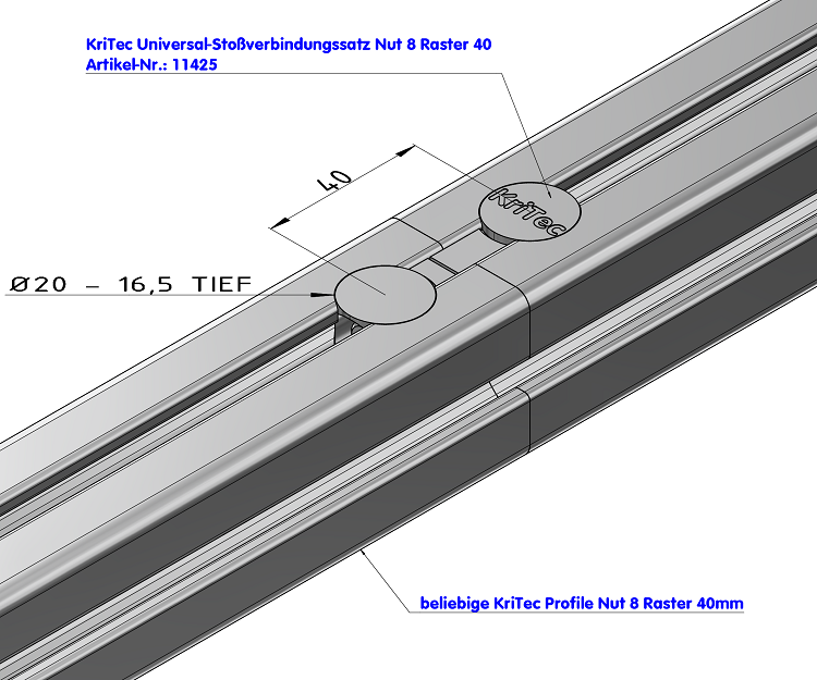 KriTec Universal-Stoßverbindungssatz 8Material: St / VA rostfrei