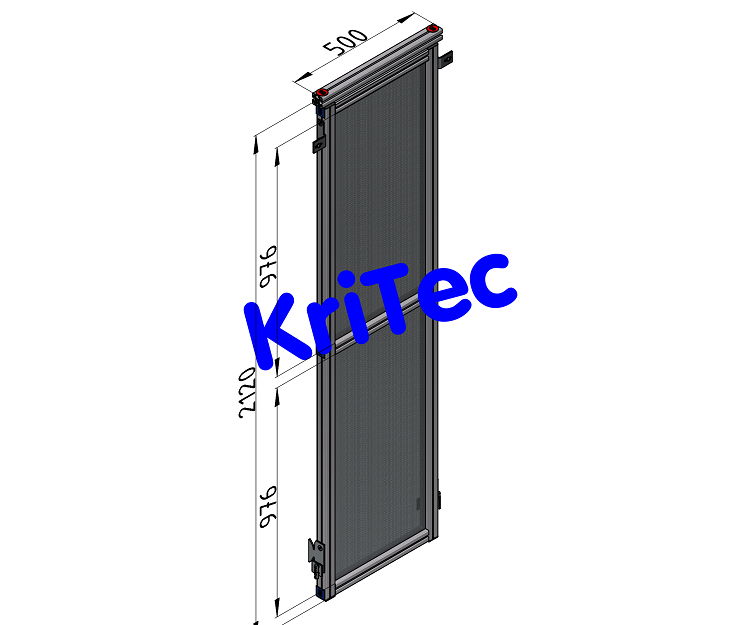 KriTec Schutzzaunelement Nut 8 Raster 40, B500xH2300mm, Schweißgitter 40x40x4 schwarz