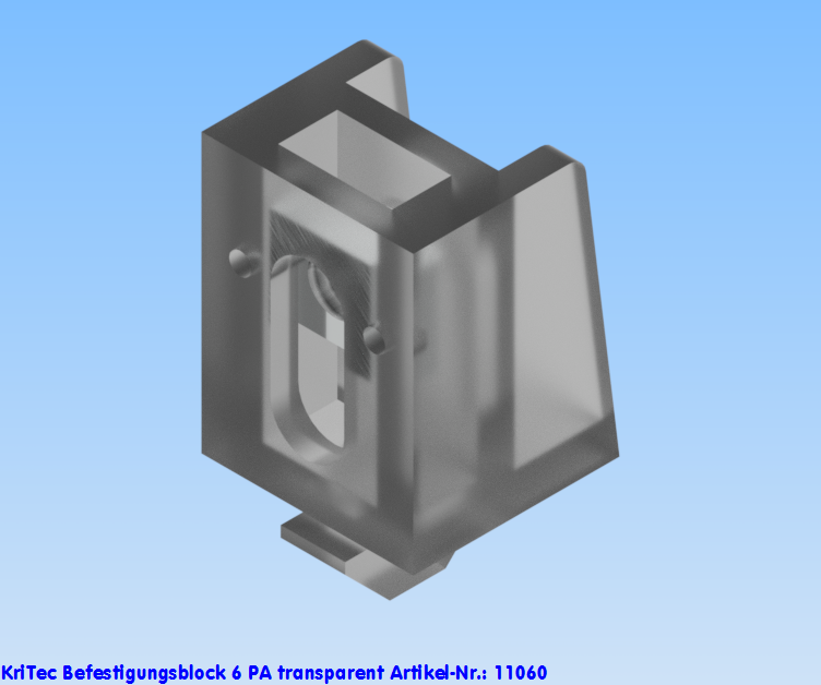 KriTec Befestigungsblock 6 PA transparent