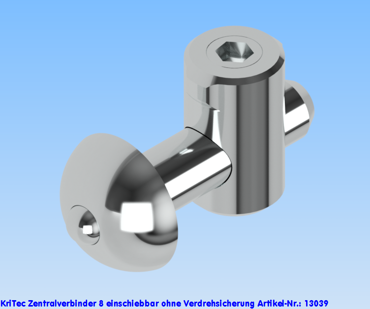 KriTec Zentralverbinder 8 S einschiebbar ohne Verdrehsicherung