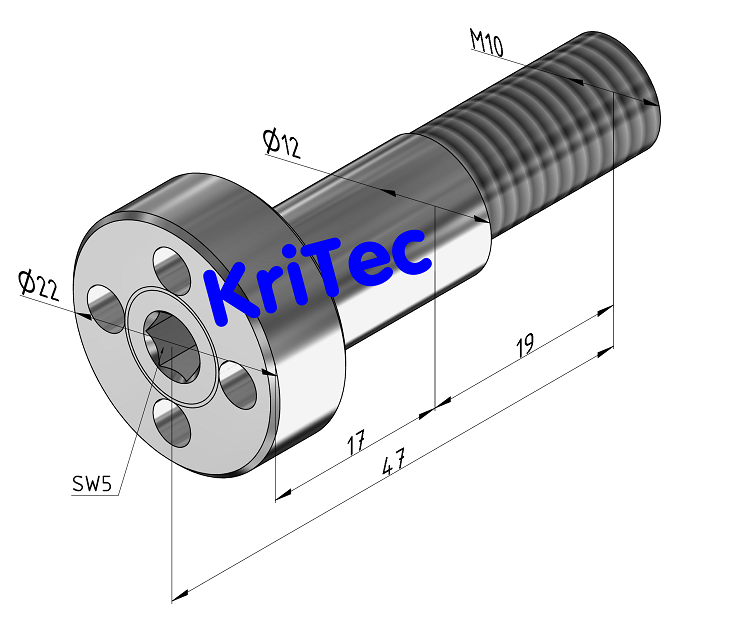 KriTec Bolzen 8 D14 exzentrisch, VA rostfrei