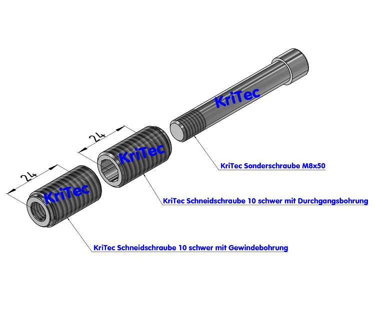 KriTec System-Stoßverbindungssatz 10 für Profil 10 leicht