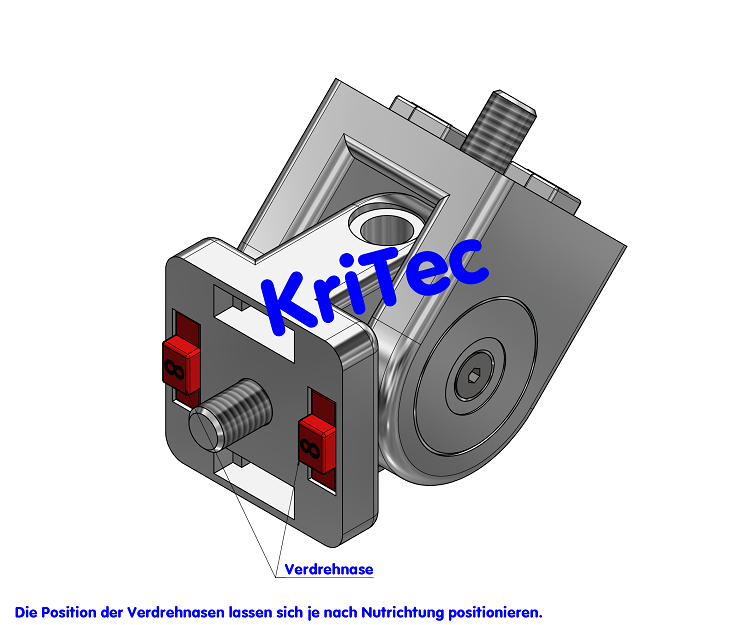 KriTec Schwenklager 8 40x40