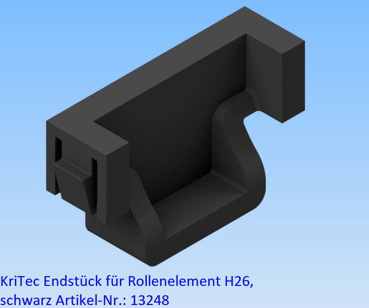 KriTec Endstück für Rollenelement H26, schwarz