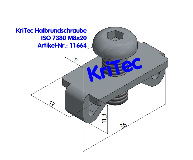 KriTec Standardverbindungssatz Nut 8 Raster 40, verzinkt