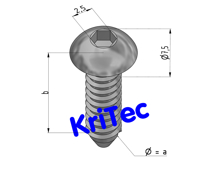 KriTec Halbrundschraube T4, verzinkt