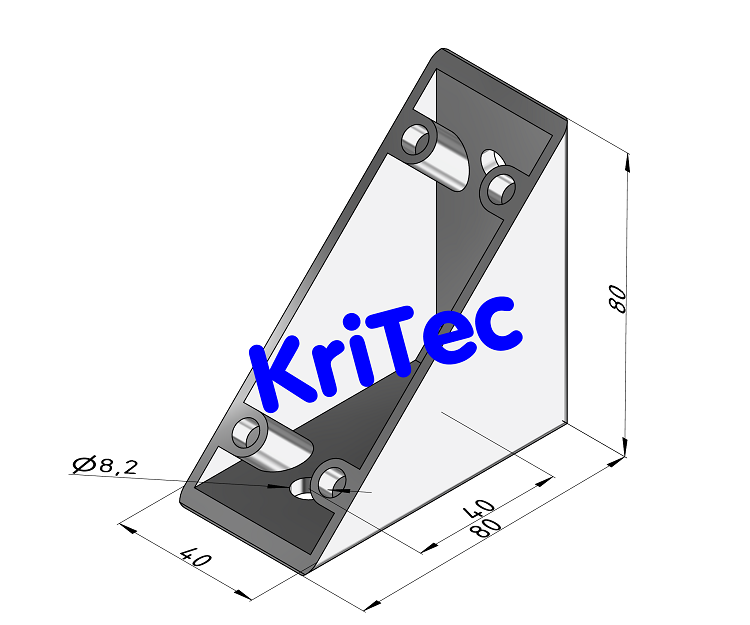 KriTec Winkel 8 80x80x40 Zn Softline