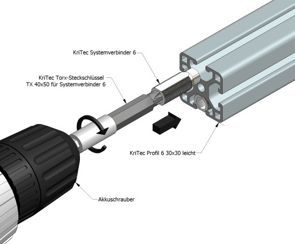 KriTec Systemverbinder 6 Raster 30