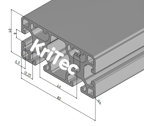KriTec Profil 8 80x40 2N leicht