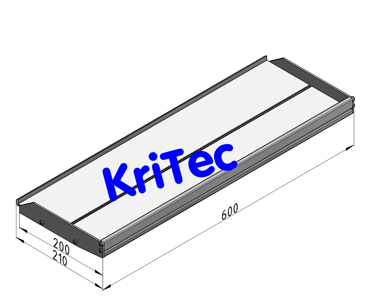 KriTec Regalboden 8 200-600 mit Bordkante, grau ähnlich RAL 7035