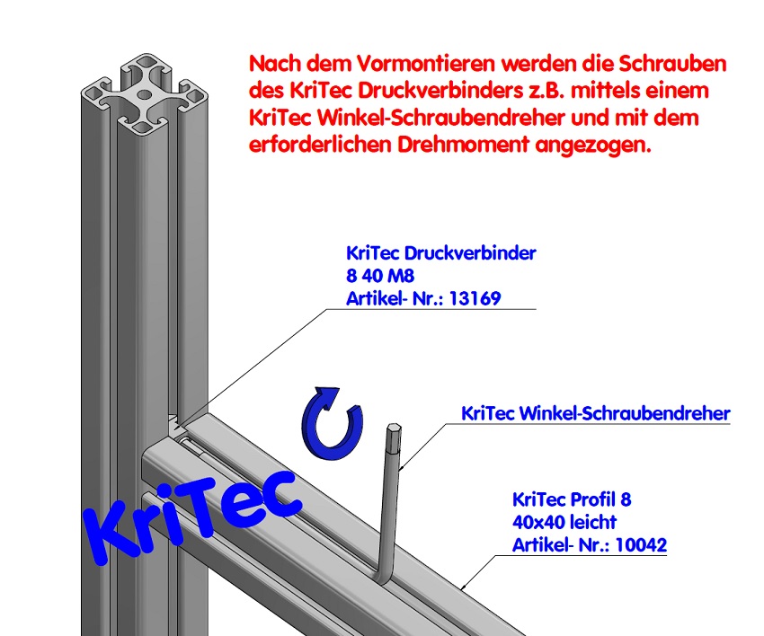 KriTec Druckverbinder 8 40 M8, beidseitig
