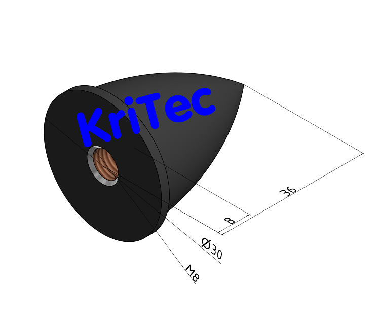 KriTec Parabel-Puffer Ø30x36 M8 mit Innengewinde