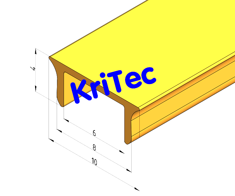 KriTec Abdeckprofil 8 Raster 40 PP gelb
