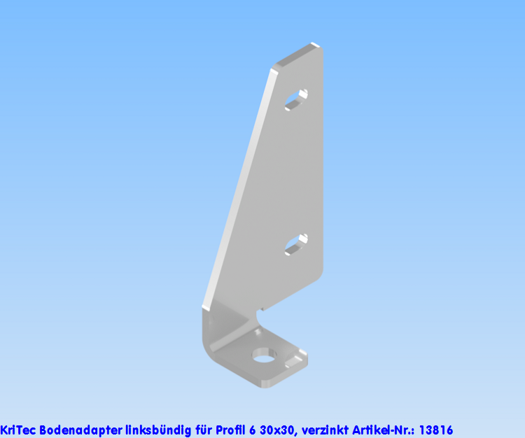 KriTec Bodenadapter linksbündig für Profil 6 30x30, verzinkt