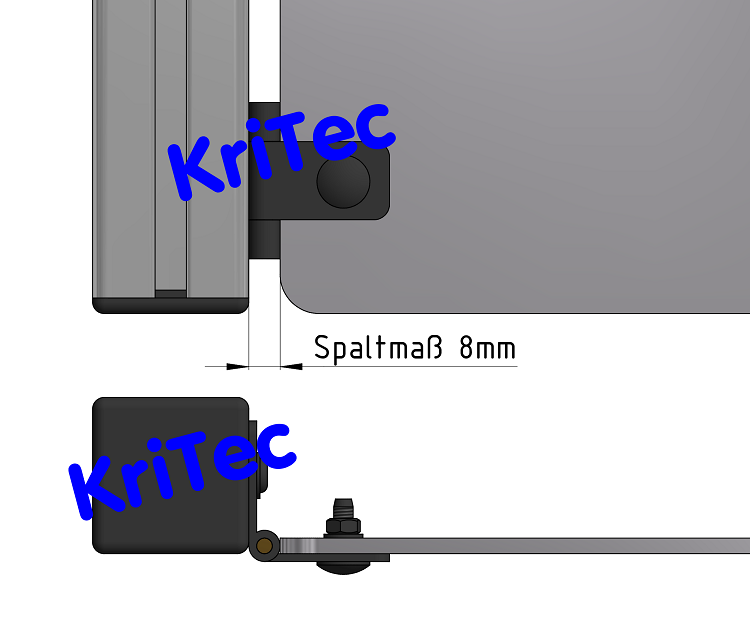 KriTec Scharnier St, schwarz