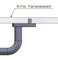 KriTec Handgriff Al 120 gerade, schwarz und silber