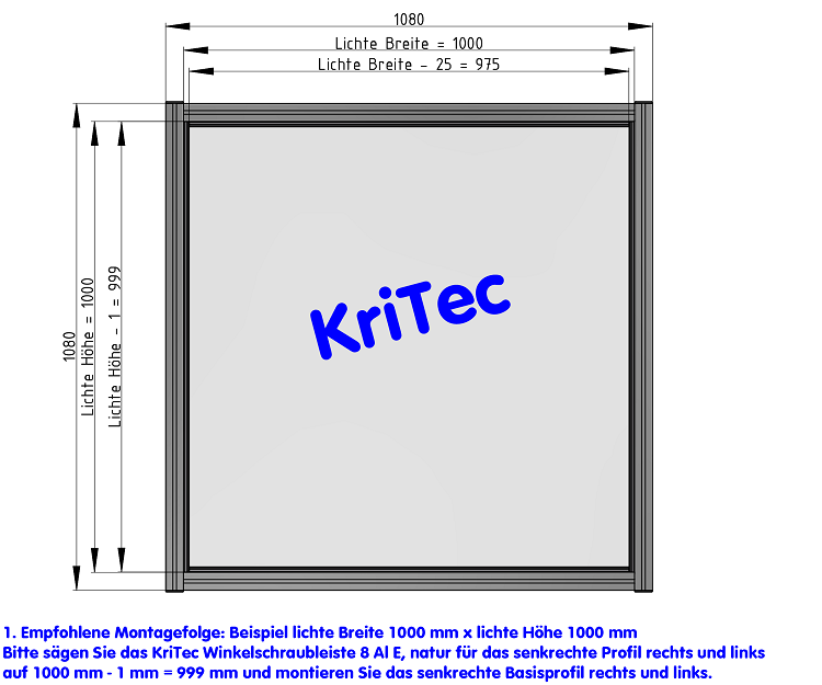 KriTec Winkelschraubleiste 8 Al E, natur